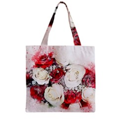 Flowers Roses Bouquet Art Nature Zipper Grocery Tote Bag