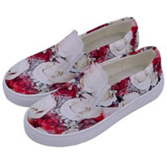 Flowers Roses Bouquet Art Nature Kids  Canvas Slip Ons by Nexatart