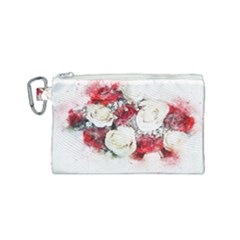 Flowers Roses Bouquet Art Nature Canvas Cosmetic Bag (small) by Nexatart