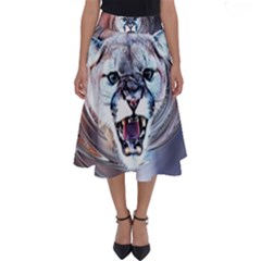 Cougar Animal Art Swirl Decorative Perfect Length Midi Skirt