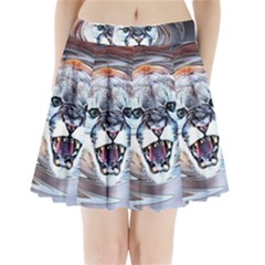 Cougar Animal Art Swirl Decorative Pleated Mini Skirt by Nexatart