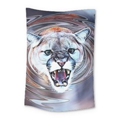 Cougar Animal Art Swirl Decorative Small Tapestry by Nexatart