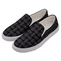 Background Weaving Black Metal Men s Canvas Slip Ons