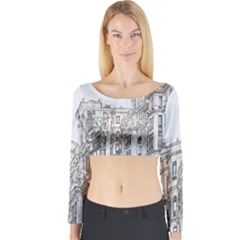 Architecture Building Design Long Sleeve Crop Top