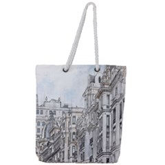 Architecture Building Design Full Print Rope Handle Tote (large)