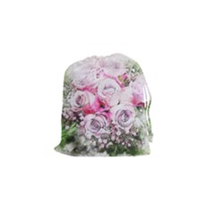 Flowers Bouquet Art Nature Drawstring Pouches (small) 