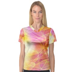 Background Art Abstract Watercolor V-Neck Sport Mesh Tee