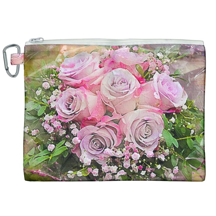 Flowers Bouquet Wedding Art Nature Canvas Cosmetic Bag (XXL)