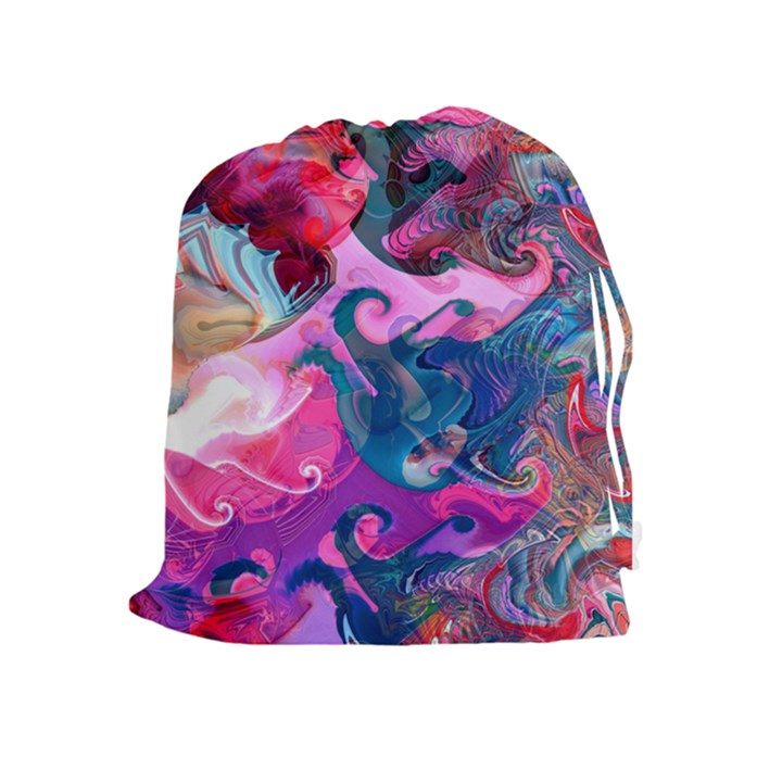 Background Art Abstract Watercolor Drawstring Pouches (Extra Large)