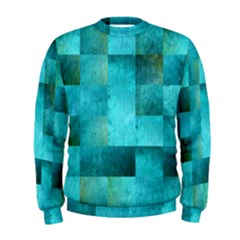 Background Squares Blue Green Men s Sweatshirt by Nexatart