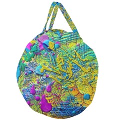 Background Art Abstract Watercolor Giant Round Zipper Tote