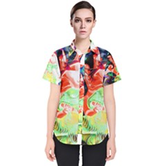 Background Art Abstract Watercolor Women s Short Sleeve Shirt