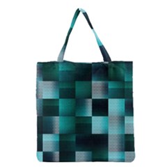 Background Squares Metal Green Grocery Tote Bag by Nexatart