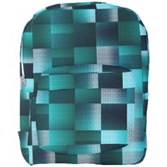 Background Squares Metal Green Full Print Backpack by Nexatart