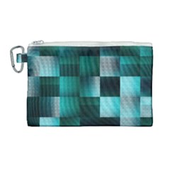 Background Squares Metal Green Canvas Cosmetic Bag (large) by Nexatart