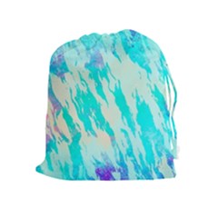 Blue Background Art Abstract Watercolor Drawstring Pouches (extra Large) by Nexatart