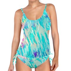 Blue Background Art Abstract Watercolor Tankini Set by Nexatart