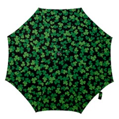 St  Patricks Day Clover Pattern Hook Handle Umbrellas (medium) by Valentinaart