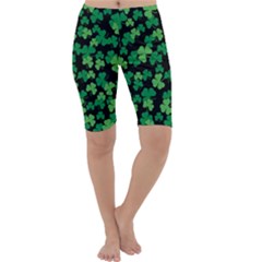 St  Patricks Day Clover Pattern Cropped Leggings  by Valentinaart