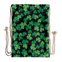 St  Patricks Day Clover Pattern Drawstring Bag (large) by Valentinaart