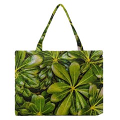 Top View Leaves Zipper Medium Tote Bag by dflcprints