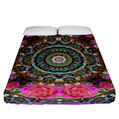 Roses In A Color Cascade Of Freedom And Peace Fitted Sheet (king Size)