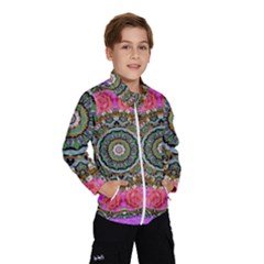 Roses In A Color Cascade Of Freedom And Peace Wind Breaker (kids) by pepitasart