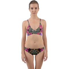 Roses In A Color Cascade Of Freedom And Peace Wrap Around Bikini Set by pepitasart