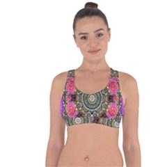 Roses In A Color Cascade Of Freedom And Peace Cross String Back Sports Bra by pepitasart