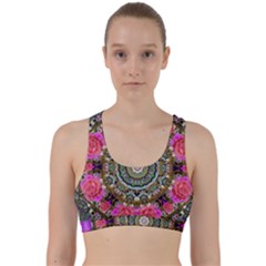 Roses In A Color Cascade Of Freedom And Peace Back Weave Sports Bra by pepitasart