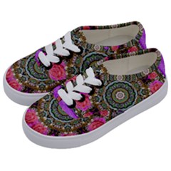 Roses In A Color Cascade Of Freedom And Peace Kids  Classic Low Top Sneakers by pepitasart