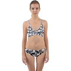 Black And White Catmouflage Camouflage Wrap Around Bikini Set by PodArtist