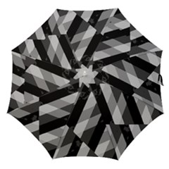 Black And White Grunge Striped Pattern Straight Umbrellas