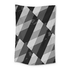 Black And White Grunge Striped Pattern Small Tapestry by dflcprints