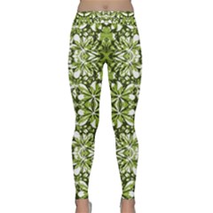 Stylized Nature Print Pattern Classic Yoga Leggings by dflcprints