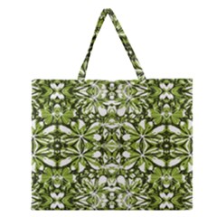 Stylized Nature Print Pattern Zipper Large Tote Bag by dflcprints