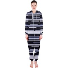 Skewed Stripes Pattern Design Hooded Jumpsuit (ladies)  by dflcprints