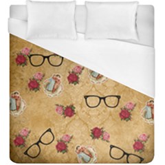 Vintage Glasses Beige Duvet Cover (king Size) by snowwhitegirl