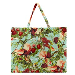 Fruit Blossom Zipper Large Tote Bag