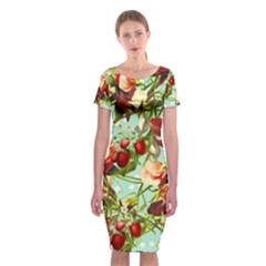 Fruit Blossom Classic Short Sleeve Midi Dress