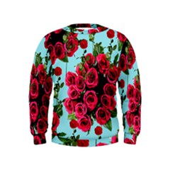 Roses Blue Kids  Sweatshirt by snowwhitegirl