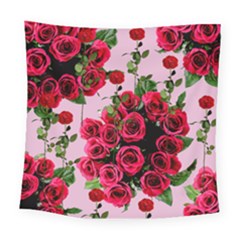 Roses Pink Square Tapestry (large)