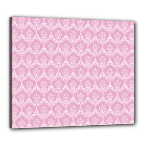 Damask Pink Canvas 24  X 20 