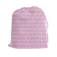 Damask Pink Drawstring Pouches (xxl)