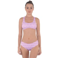 Damask Pink Criss Cross Bikini Set by snowwhitegirl