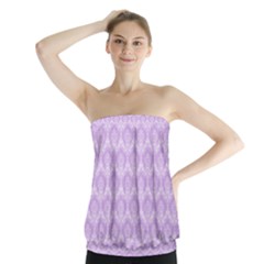 Damask Lilac Strapless Top by snowwhitegirl