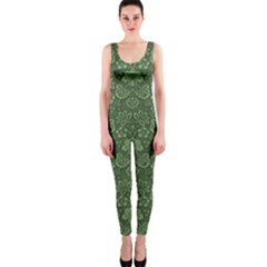 Damask Green One Piece Catsuit