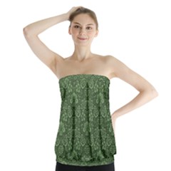 Damask Green Strapless Top