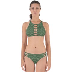 Damask Green Perfectly Cut Out Bikini Set by snowwhitegirl