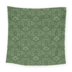 Damask Green Square Tapestry (large)